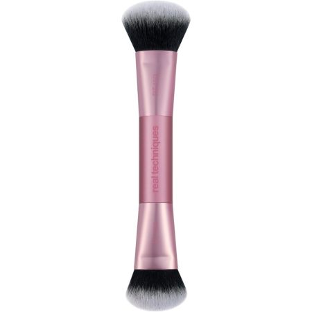 Real Techniques Ultimate Multi-Tasker Brush Brocha de maquillaje con doble punta ideal para difuminar texturas en crema o líquidas sin dejar marcas
