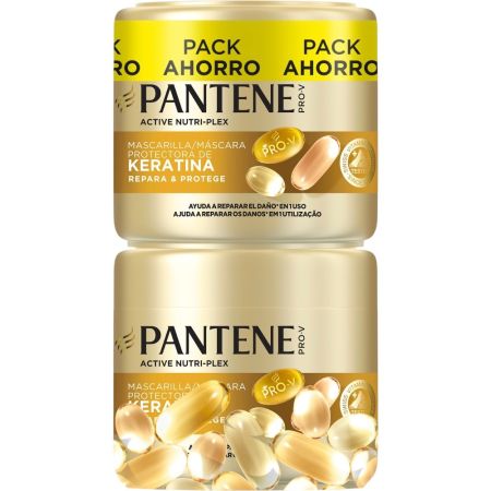 Pantene Pro-V Nutri-Plex Repara & Protege Mascarilla Pack Ahorro Mascarilla capilar reparadora ofrece brillo y suavidad previniendo puntas abiertas para cabello débil y dañado 2x300 ml
