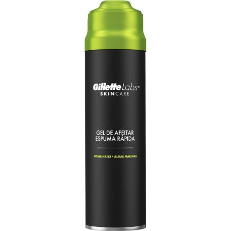 Gillette Labs Skin Care Gel De Afeitar Gel de afeitar refresca calma y protege con espuma rápida vitamina b3 y algas marinas 198 ml