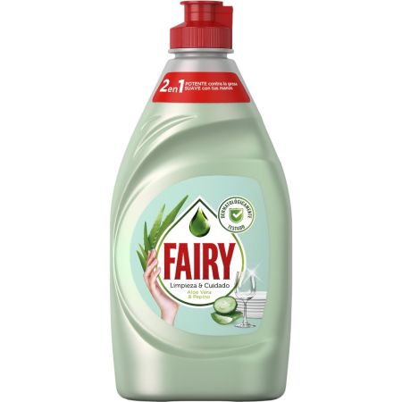 Fairy Lavavajillas Limpieza & Cuidado Aloe Vera & Pepino Lavavajillas a mano con aroma aloe vera y pepino acaba con la grasa más incrustada