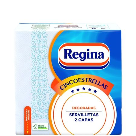 Regina Cincoestrellas Decoradas Servilletas Servilletas decoradas de doble capa con una gran consistencia espesor y suavidad 38x38 cm 46 uds
