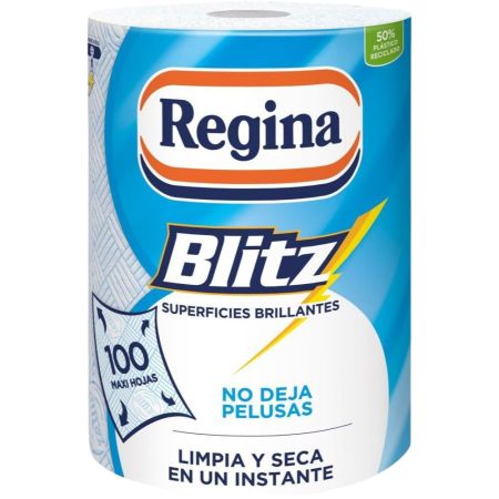 Regina Papel De Cocina Blitz Superficies Brillantes Rollo de cocina de 3 capas limpia y seca al instante