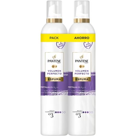 Pantene Pro-V Volumen Perfecto Espuma Nº3  Duplo Pack Ahorro Espuma capilar antiencrespamiento ofrece aspecto más denso y voluminoso para un cabello suave y duradero 2x300 ml