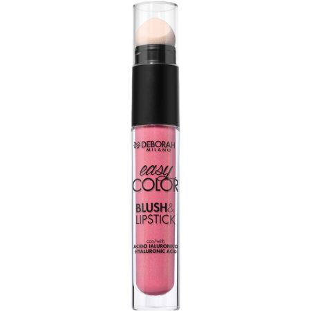 Deborah Milano Easy Color Blush & Lipstick Barra de labios y colorete de fácil aplicación con color difuminable modulable y de larga duración
