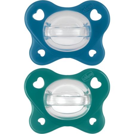 Chicco Chupete Physioforma Dual Soft 16-36m Chupete con nuevo escudo delgado y compacto entrena todas las funciones vitales de la boca para crecimiento saludable 2 uds