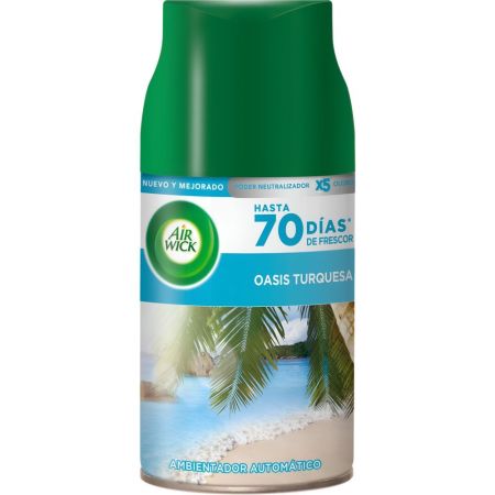 Air Wick Entre Dos Aguas Ambientador Automático Recambio Ambientador automático para hogar con aroma oasis turquesa ofrece hasta 70 días de duración 250 ml