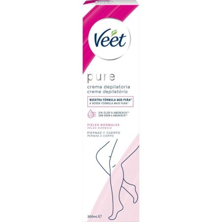 Veet Pure Piel Normal Crema Depilatoria Crema depilatoria sin olor a amoníaco elimina el vello eficazmente manteniendo la piel hidratada 24 horas 00 gr