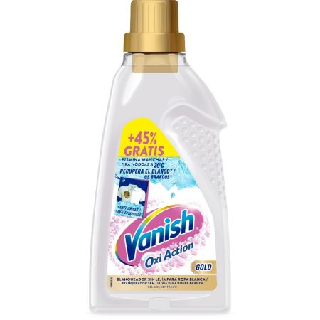 Vanish Oxi Action Blanqueador Sin Lejía Ropa Blanca Gel concentrado para ropa blanca elimina manchas y mantiene los blancos más blancos 1500 ml