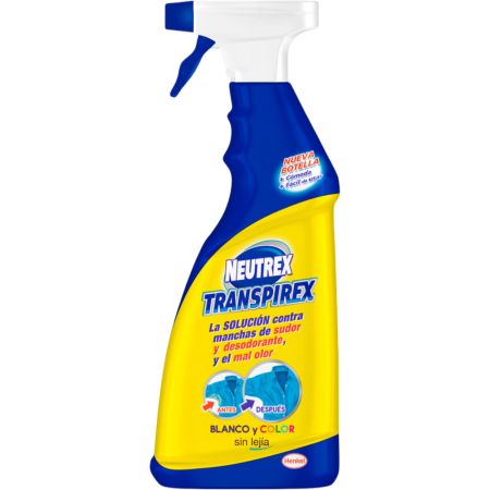 Neutrex Limpiador Antimanchas Transpirex Limpiador antimanchas de sudor desodorante y mal olor para ropa blanca y de color 600 ml