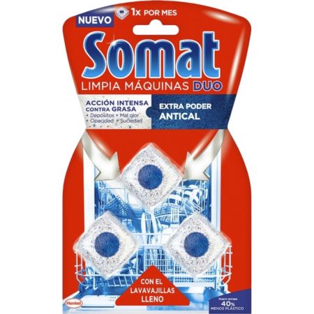 Somat Lavavajillas Limpia Máquinas Duo Lavavajillas a máquina en cápsulas acción intensa contra la grasa extra poder antical 3 uds