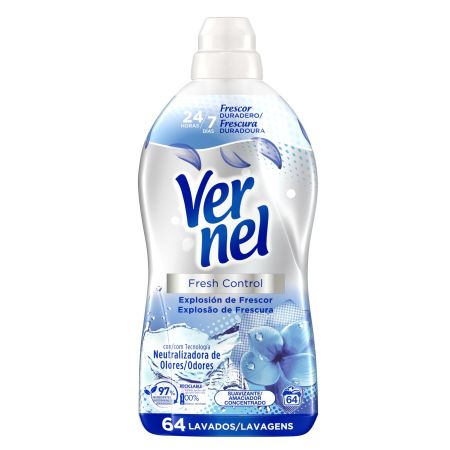 Vernel Fresh Control Suavizante Concentrado Suavizante concentrado líquido neutralizador de olores 64 lavados 1152 ml