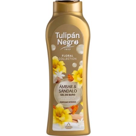 Tulipán Negro Ámbar & Sándalo Floral Collection Gel De Baño Gel de ducha relaja calma y cuida para piel fresca y suave con agradable aroma exótico 650 ml