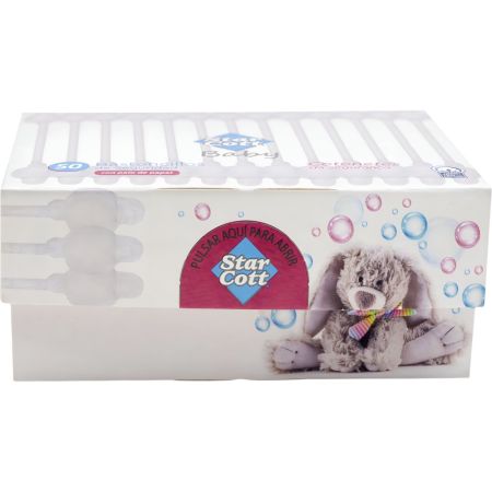 Star Cott Baby Bastoncillos De Seguridad Bastoncillos de algodón con palo de papel para bebés 50 uds
