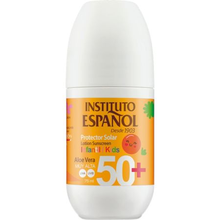 Instituto Español Aloe Vera Protector Solar Infantil Spf 50+ Roll on solar ideal para reaplicaciones y perfecto para zonas localizadas 75 ml