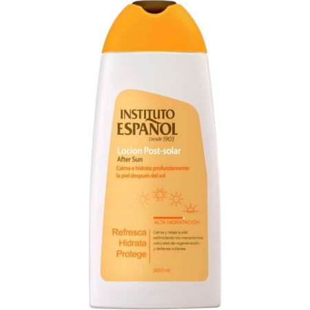 Instituto Español Loción Post-Solar Aftersun Aftersun calma y relaja la piel estimulando los mecanismos naturales de regeneración y defensa 300 ml