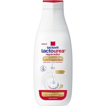 Lactovit Lactourea Reparador Anti-Manchas Gel De Ducha Gel de ducha reparador con microesfemas lactosomas unifica el tono reduciendo eficazmente manchas oscuras 550 ml