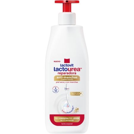 Lactovit Lactourea Reparadora Anti-Manchas Leche Corporal Leche corporal nutritiva repara y unifica el tono de la piel reduciendo eficazmente manchas oscuras 400 ml