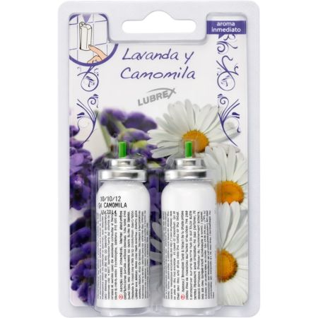Lubrex Ambientador Lavanda Y Camomila Ambientador para hogar con 200 toques de uso ofrece agradable aroma eliminado malos olores 2 uds