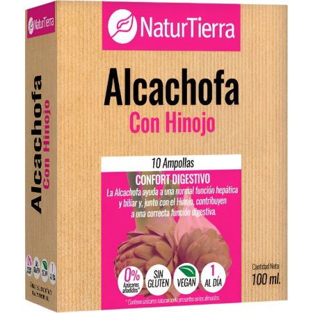 Naturtierra Alcachofa Con Hinojo Complemento Alimenticio Complemento alimenticio ayuda a una correcta digestión y a mantener un hígado sano 10 uds