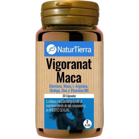 Naturtierra Vigoranat Maca Complemento Alimenticio Complemento alimenticio ayuda al mantenimiento de las relaciones y el apetito sexual 30 uds