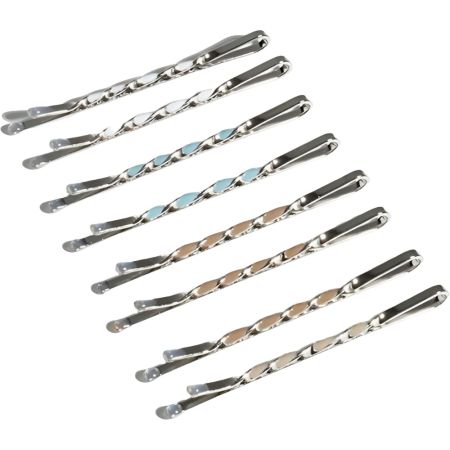 Beter Clips Planos Love At First Sight 5,5 Cm Clips para el cabello con detalle trenzado para un recogido con mucho estilo 8 uds