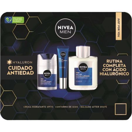 Nivea Men Hyaluron Anti-Age Estuche Tratamiento antiedad completo para cuidado masculino enriquecido con ácido hialurónico
