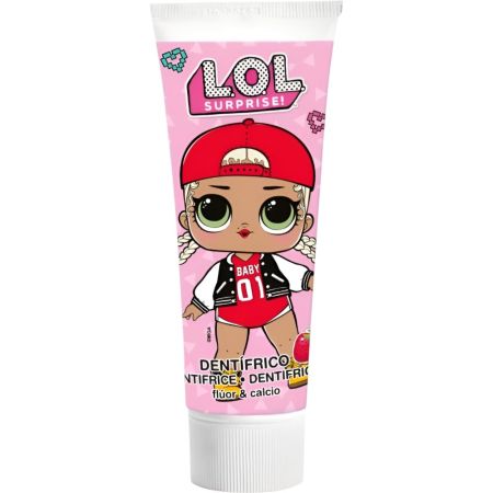 Lol Surprise Dentífrico Flúor & Calcio Pasta de dientes infantil dibuja una gran sonrisa en los niños con sabor a fresa 75 ml