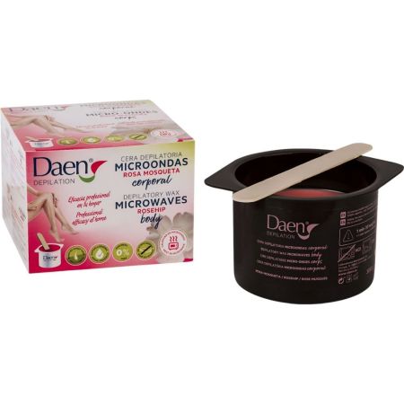Daen Rosa Mosqueta Microondas Cera Depilatoria Cera caliente corporal para microondas depilación eficaz cómoda y de larga duración 250 gr