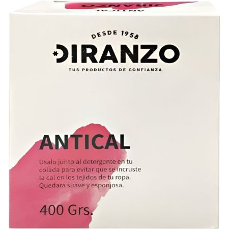 Diranzo Antical Limpiador para lavadoras evita que se incruste la cal en los tejidos de la ropa 400 gr
