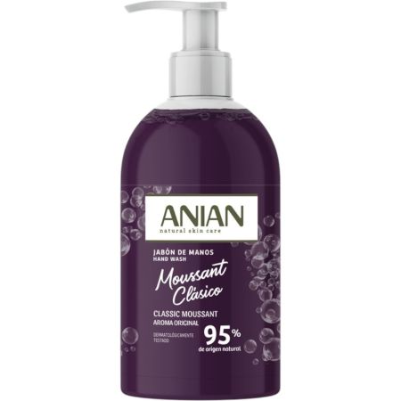 Anian Moussant Clásico Jabón De Manos Jabón de manos con aroma tradicional efecto evocador 95% de origen natural 500 ml