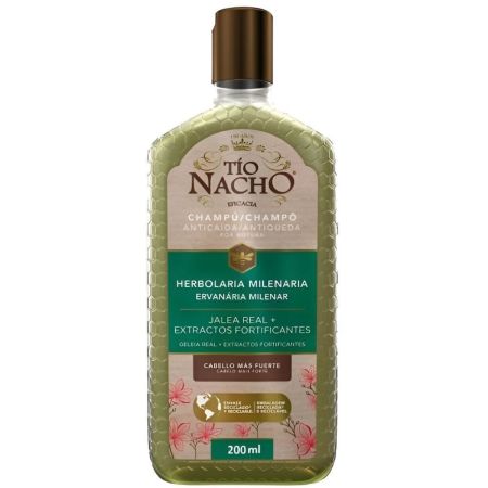 Tío Nacho Herbolaria Milenaria Champú Champú anticaída nutritivo cabello más fuerte de jalea real y extractos fortificantes