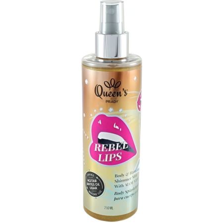 Queen'S Rebel Lips Body & Hair Shimmer Mist Body y hair mist ofrece una exquisita fragancia y efecto glitter para cuerpo y cabello 250 ml