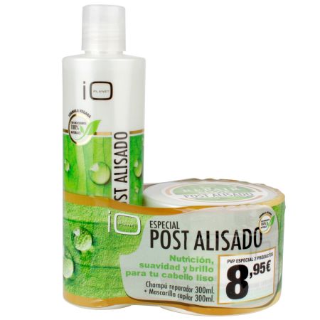 Io Planet Especial Post Alisado Set Set capilar sin sulfatos ideal para después del alisado ofrece nutrición suavidad y brillo