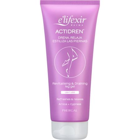 Elifexir Actidren Gel Crema Relajante Drenante Piernas Cansadas Gel corporal revitalizante mejora la microcirculación de las piernas reduciendo rojeces 200 ml