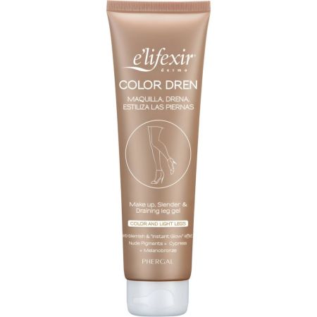 Elifexir Color Drem Crema Maquillaje Para Piernas Drenante Gel corporal con color de rápida absorción reduce volumen e imperfecciones ofreciendo un efecto glow 150 ml