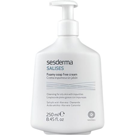 Sesderma Salises Crema Espumosa Sin Jabón Crema espumosa facial y corporal hidratante regenerante y protectora reduce exceso de sebo 250 ml