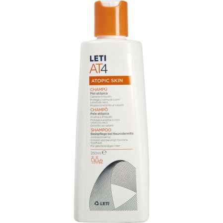 Leti At4 Atopic Skin Champú Champú con acción emoliente nutritiva y calmante cabello suave y brillante 250 ml