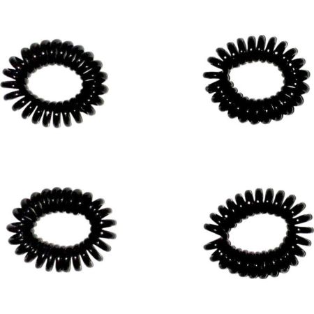 Inca Gomas De Cable De Teléfono Negras Pack Gomas para el cabello no deja marcas respeta y cuida a la vez que nos ofrece comodidad 4 uds