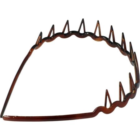 Inca Diadema De Pinchos De Concha Francesa Marrón Diadema su diseño con púas proporciona una mejor sujeción del cabello