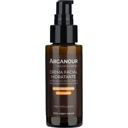 Arganour Crema Hidratante Pieles Mixtas Y Grasas Crema facial de día hidratante seboreguladora 100 % natural 50 ml