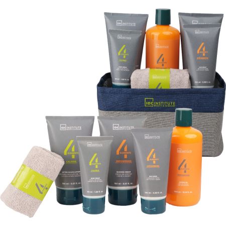 Idc Institute 4 Elements Set Set de afeitado y cuidado facial para hombre prepara la piel ofreciendo una sensación de frescura
