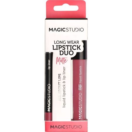 Idc Institute Matte Long Wear Lipstick Duo Brillo de labios y perfilador mate para acabado mate y definido