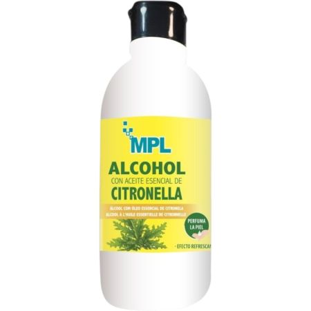 Mpl Alcohol Con Aceite Esencial De Citronela Alcohol con aceite esencial de citronella ideal para friegas y masajes nutre y perfuma la piel 250 ml