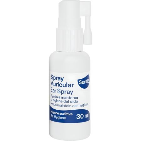 Senti2 Spray Auricular Spray limpiador de oídos facilita la disolución y eliminación del cerumen con aceite de oliva y menta 30 ml