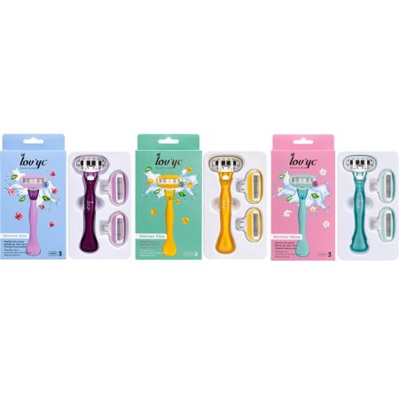 Lov'Yc Woman Kiss Maquinilla De Afeitar Maquinilla de afeitar de 5 hojas con banda lubricada de aloe vera ofrece una depilación rápida y precisa 1 ud