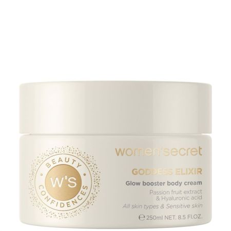 Women'Secret Beauty Confidences Goddess Elixir Glow Booster Body Cream Crema corporal nutre e hidrata con extracto de fruta de la pasión y manteca de karité 250ml