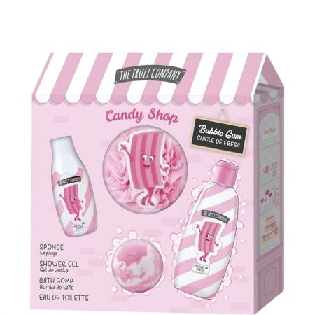 The Fruit Company Chandy Shop Chicle De Fresa Set Set de baño llenará tu día de energía y buen humor ofreciendo una explosión de aroma y color