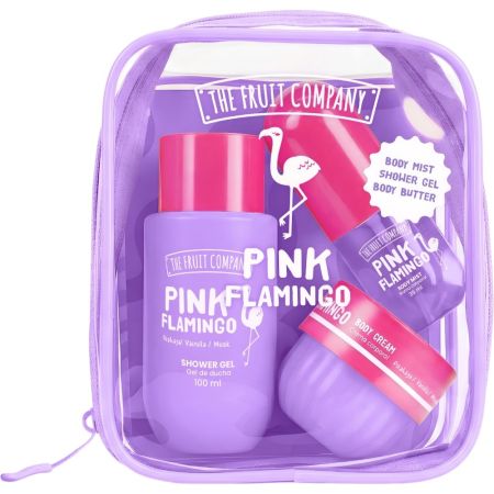 The Fruit Company Pink Flamingo Neceser Set de viaje refrescante lleva contigo la energía más divertida del verano con aroma exótico a vainilla y musk