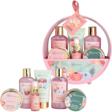 Idc Institute Scented Garden Cesta Set de baño reutilizable y relajante ideal para regalar mima tu piel con delicioso aroma a flores silvestres