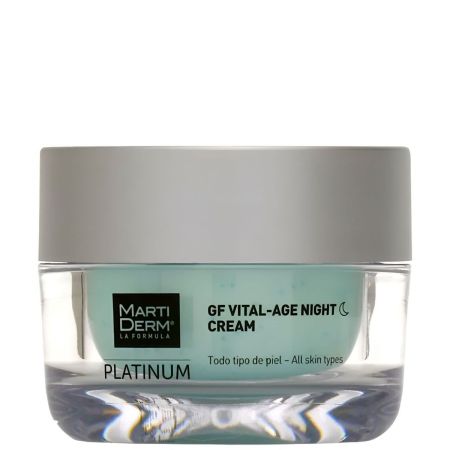 Martiderm Platinum Gf Vital-Age Night Cream Crema de noche hidratante intensiva ofrece firmeza y regula las pigmentaciones 50 ml